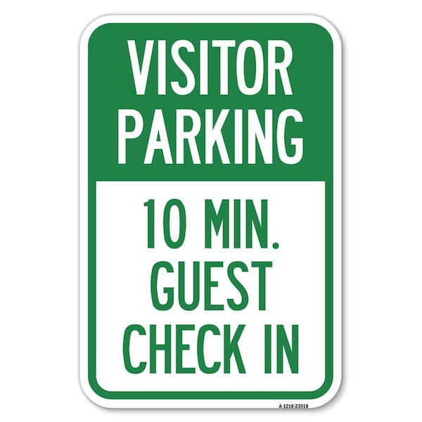 Reserved Parking Sign Visitor Parking 1 Heavy-Gauge Aluminum Sign, 12" x 18", A-1218-23018